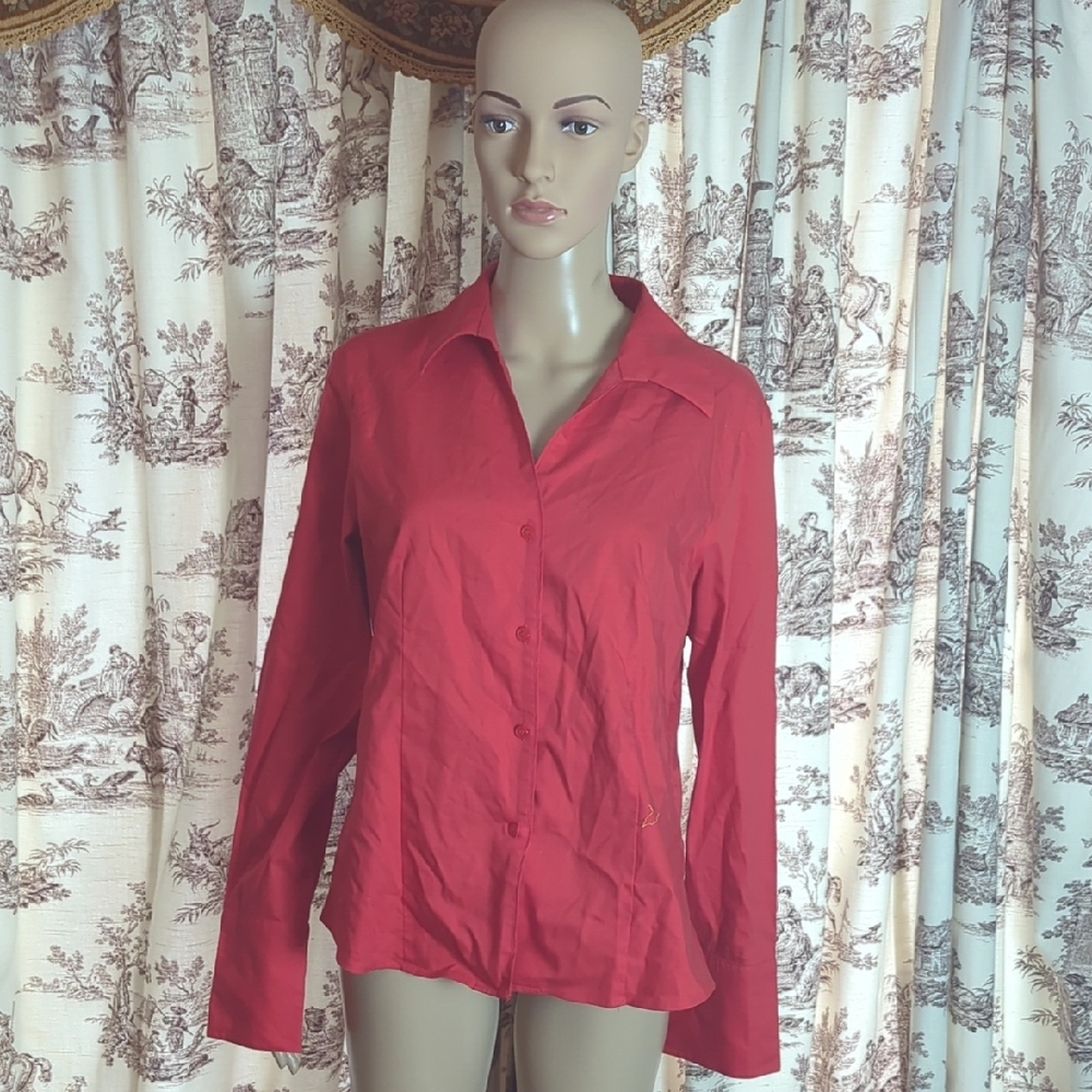 Calvin Klein Red Button-Down Shirt